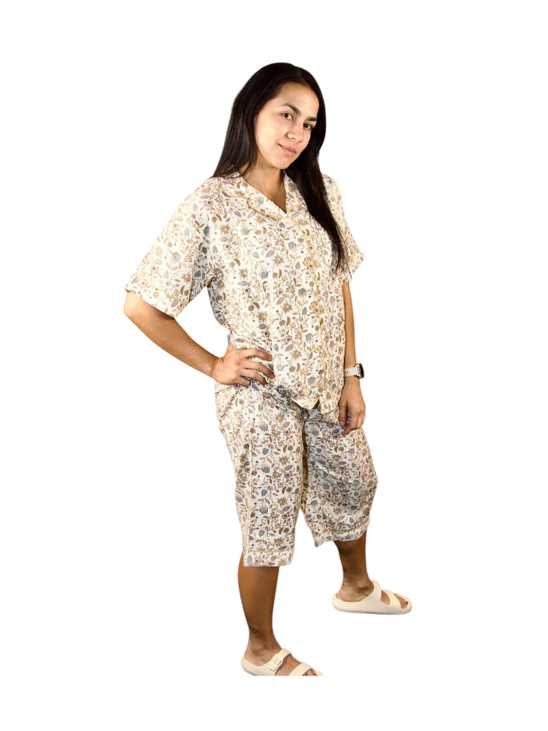 TIW-Women's-Cotton-PJ-Capri-Set-Cream-Gold (1)