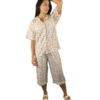 TIW-Women's-Cotton-PJ-Capri-Set-Cream-Gold